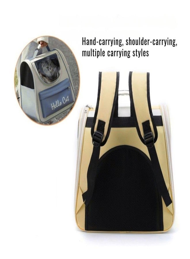 Pet Fun Cat Backpack Carrier - Airline Approved Pet Backpack for Cats, Small Dogs, Puppies, Kittens, Bunnies & Birds - Clear Pet Travel Bag for Outdoor Hiking & Adventures-Yellow - Image 3